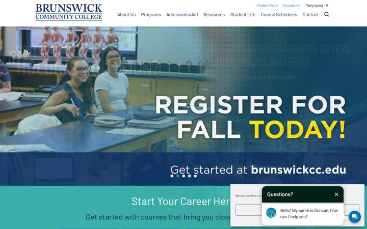 Screenshot of brunswickcc.edu