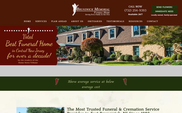 Screenshot of brunswickmemorialhome.com