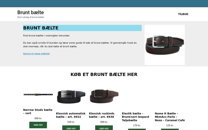 Screenshot of bruntbaelte.dk