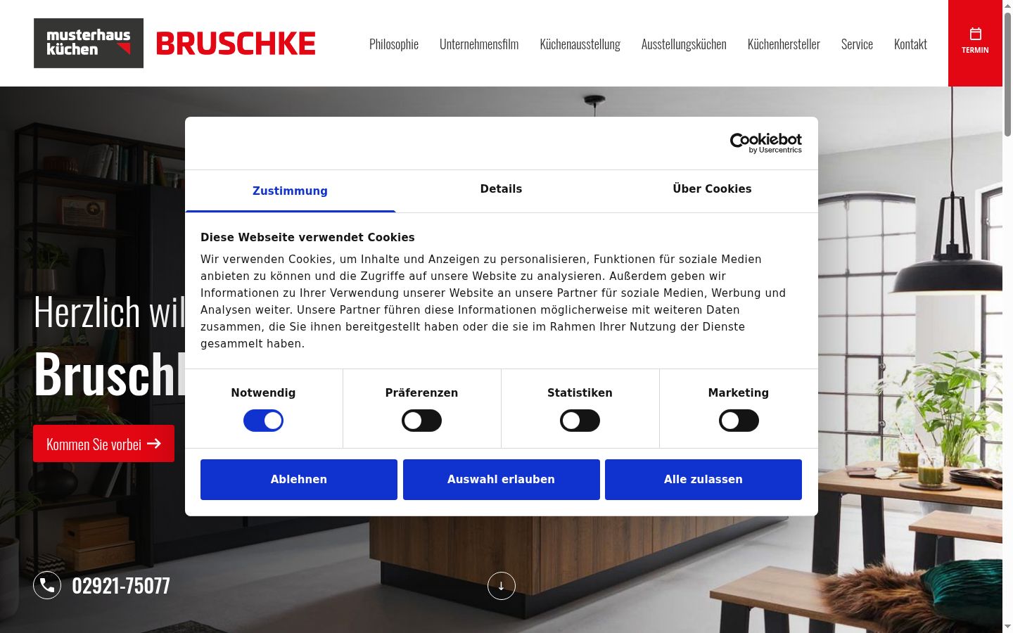 Snímek obrazovky baneru souhlasu zobrazeného před jakoukoli interakcí