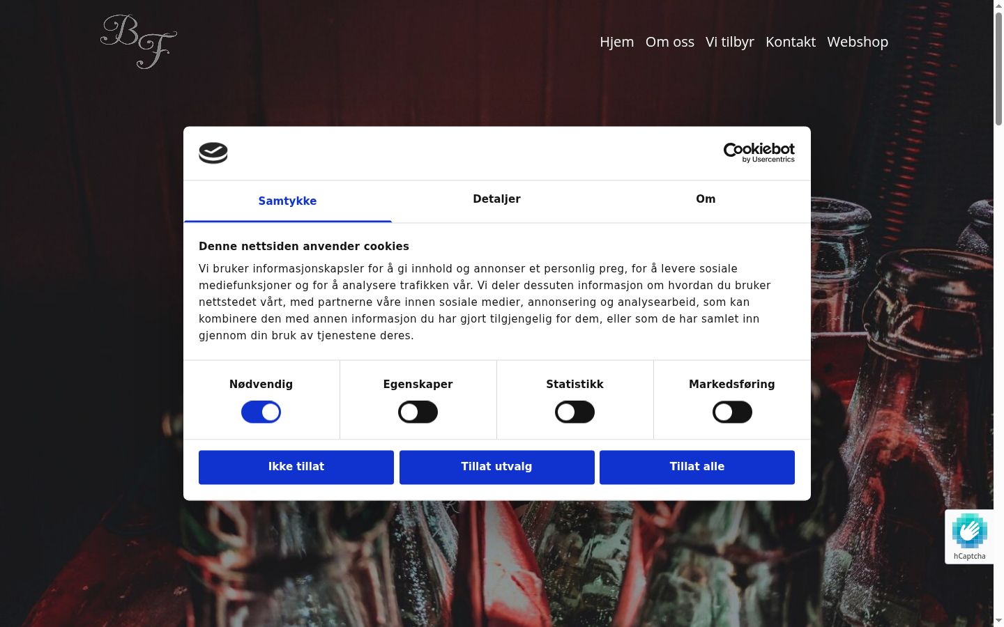 Screenshot van de toestemmingsbanner zoals getoond vóór enige interactie