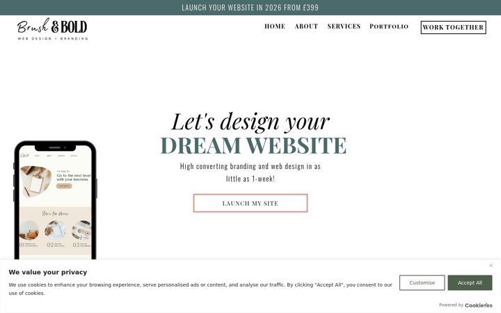Screenshot of brushandbold.co.uk