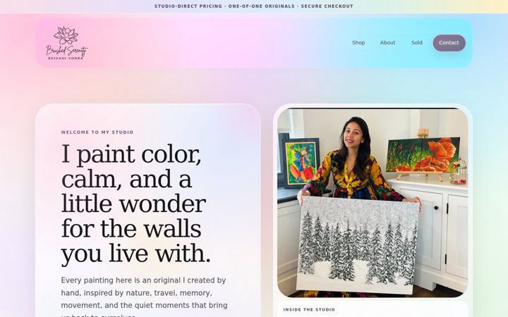 Screenshot of brushedserenity.com