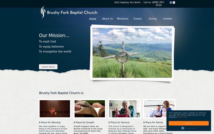 Kuvakaappaus sivustosta brushyforkbaptistchurch.org