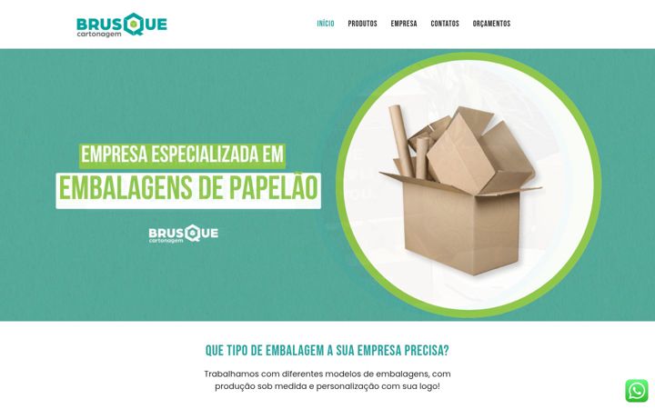 Ekrano kopija brusquecartonagem.com.br