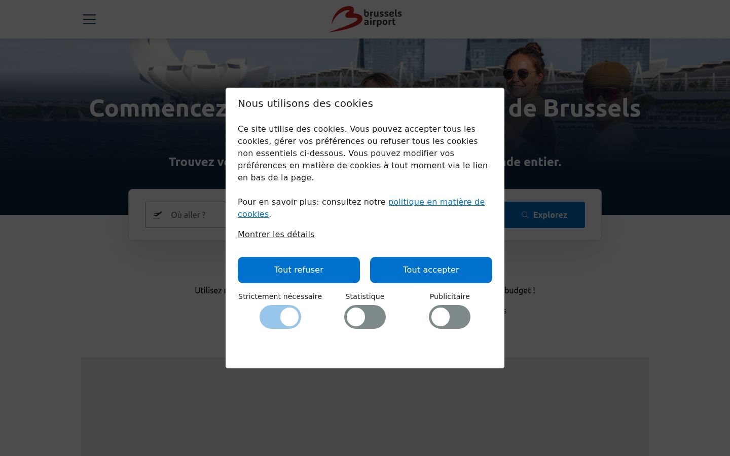 Screenshot of the consent banner shown before any interaction