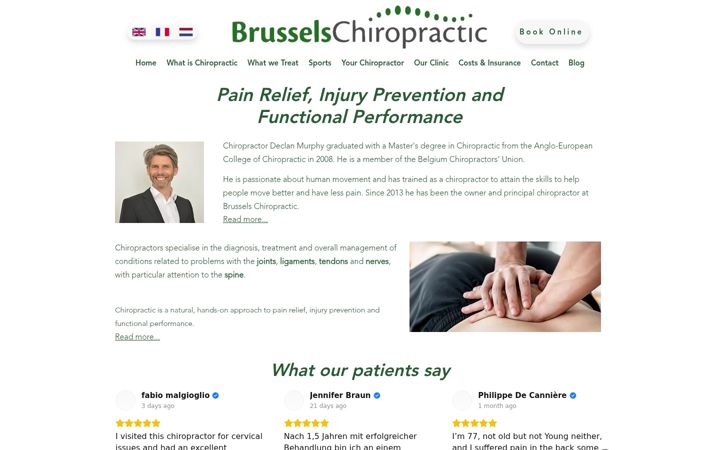 Screenshot of brusselschiropractic.be