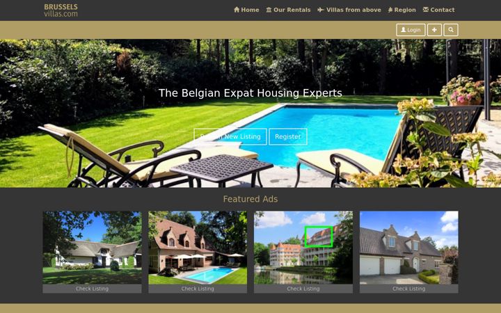 Screenshot of brusselsvillas.com