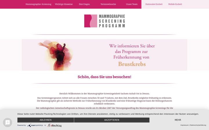 Screenshot of brustkrebsvorsorge-dessau.de