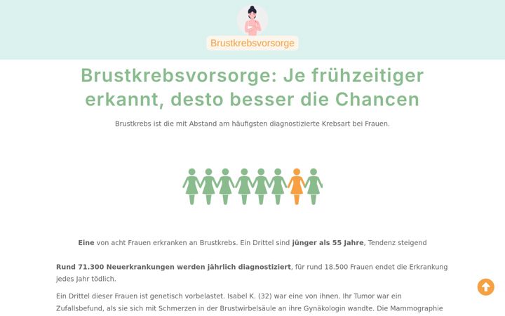 Screenshot of brustkrebsvorsorge.de