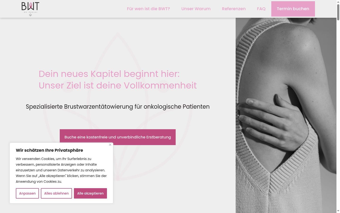 Screenshot of the consent banner shown before any interaction