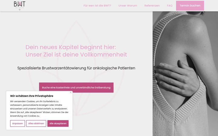Screenshot stránky brustwarzentattoos.de