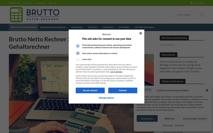 Screenshot of brutto-netto-rechner24.de