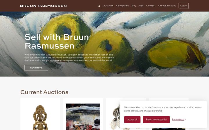 Screenshot of bruun-rasmussen.dk