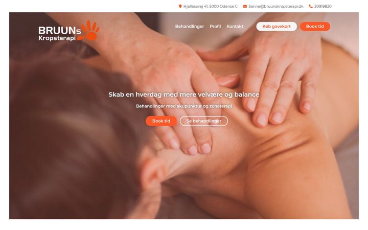 Screenshot of bruunskropsterapi.dk