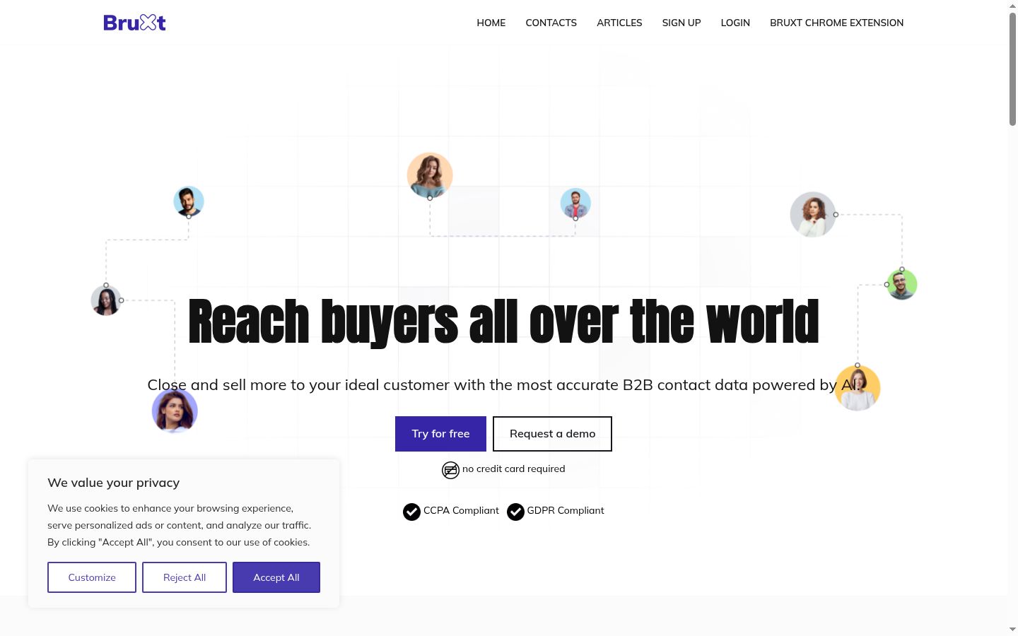 Screenshot of the consent banner shown before any interaction
