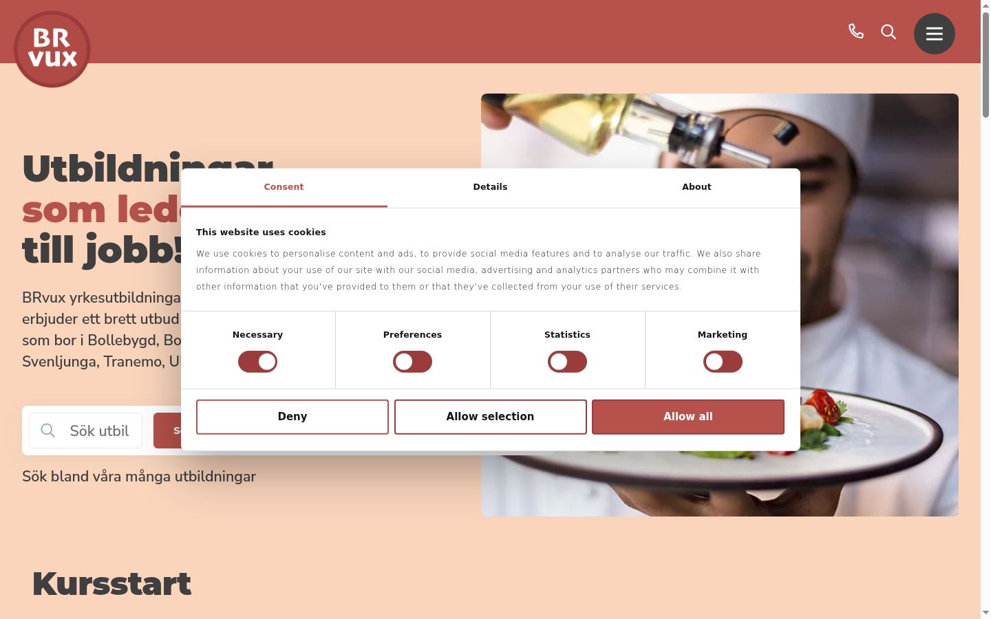 Screenshot tal-banner tal-kunsens muri qabel kwalunkwe interazzjoni