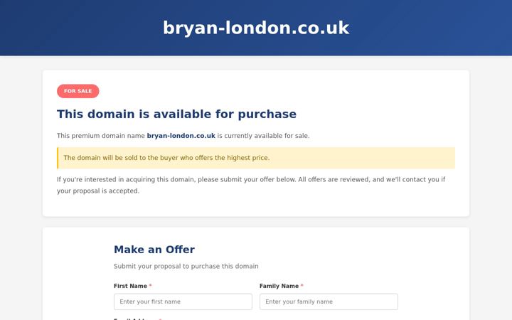 Screenshot of bryan-london.co.uk