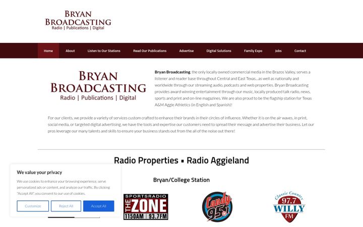 Screenshot of bryanbroadcasting.com