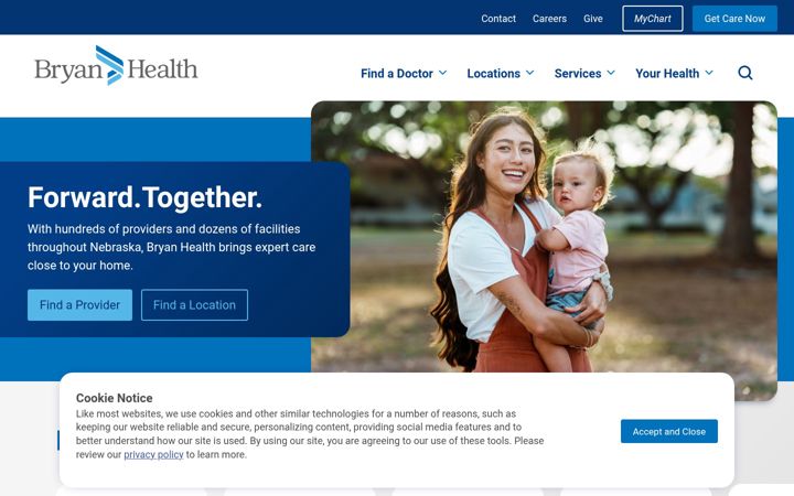 Screenshot of bryanhealth.com