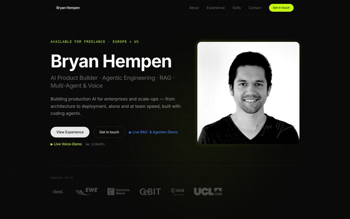 Screenshot of bryanhempen.com