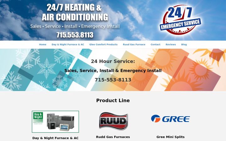Screenshot of bryans247heatingandairconditioning.com