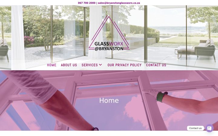 Screenshot of bryanstonglassworx.co.za