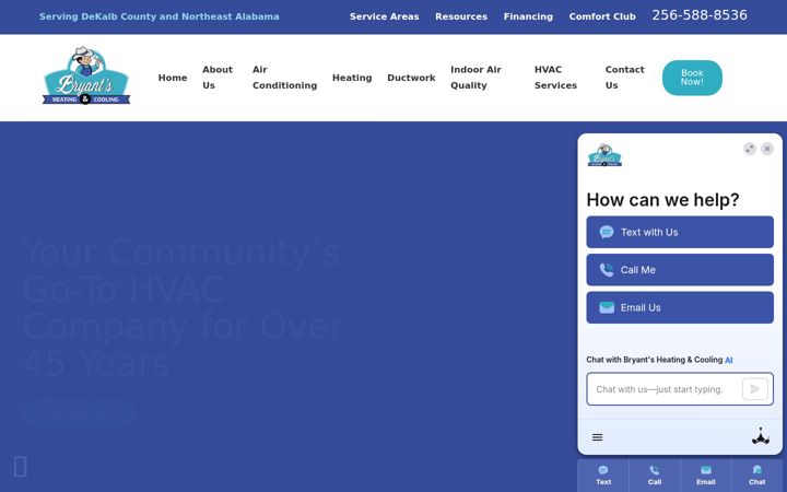 Screenshot of bryantsheating.com