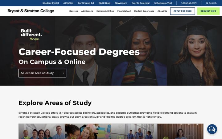 Screenshot of bryantstratton.edu