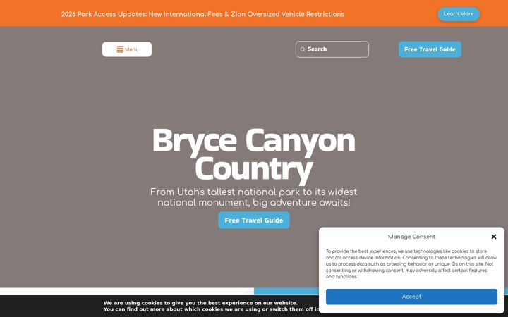 Screenshot of brycecanyoncountry.com