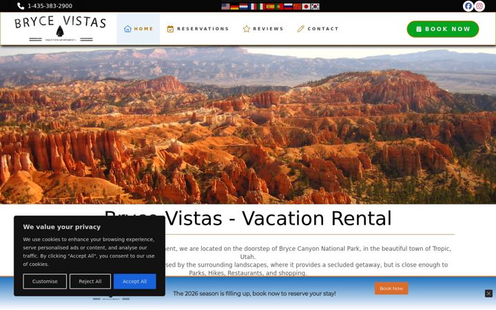 Screenshot of brycevistas.com