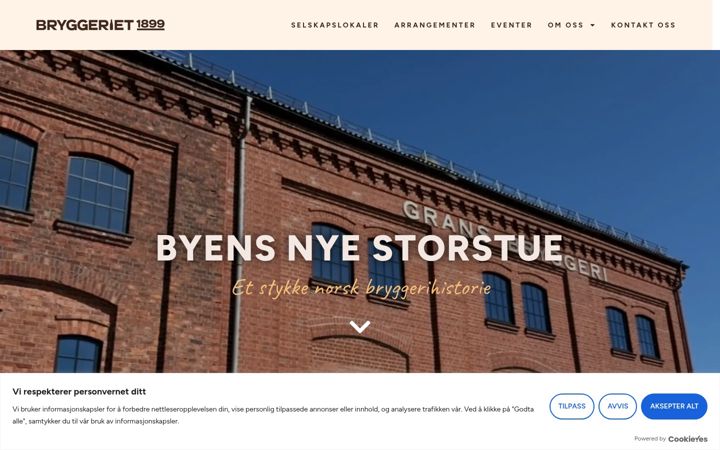 Screenshot von bryggeriet1899.no