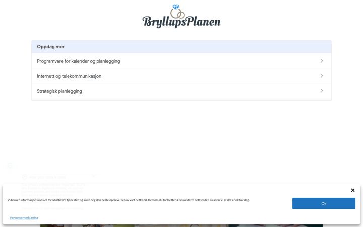 Screenshot of bryllupsplanen.no
