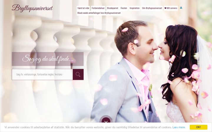 Screenshot of bryllupsuniverset.dk
