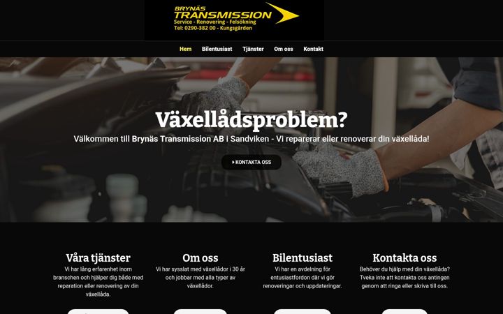 Posnetek zaslona brynastransmission.se