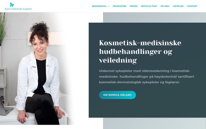 Screenshot of brynemedisinskehudpleie.no