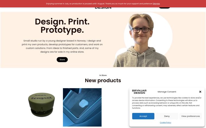 Screenshot of brynjardesign.com