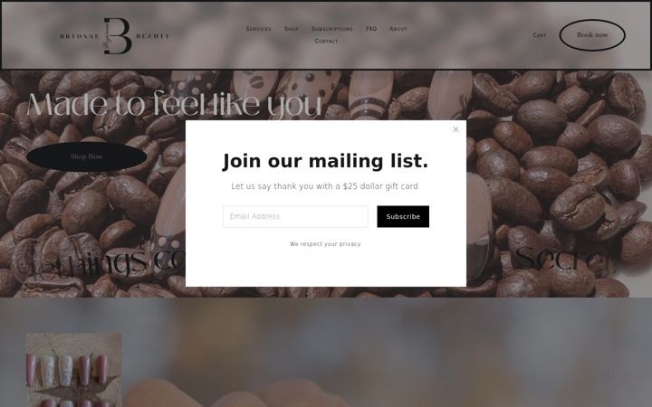 Screenshot of bryonnebeauty.com