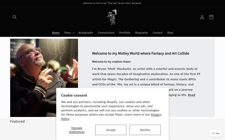 Screenshot of bryonwart.com