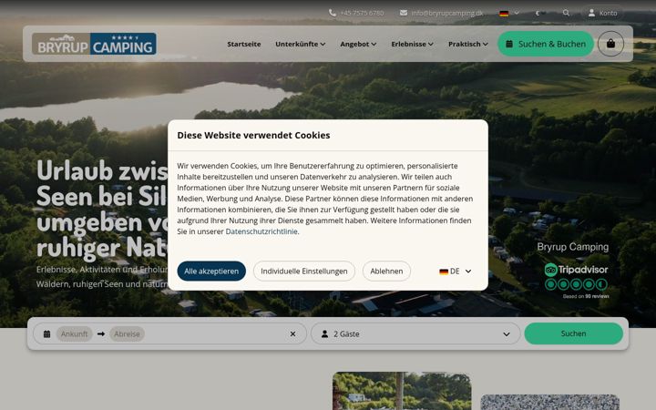 Screenshot stránky bryrupcamping.de