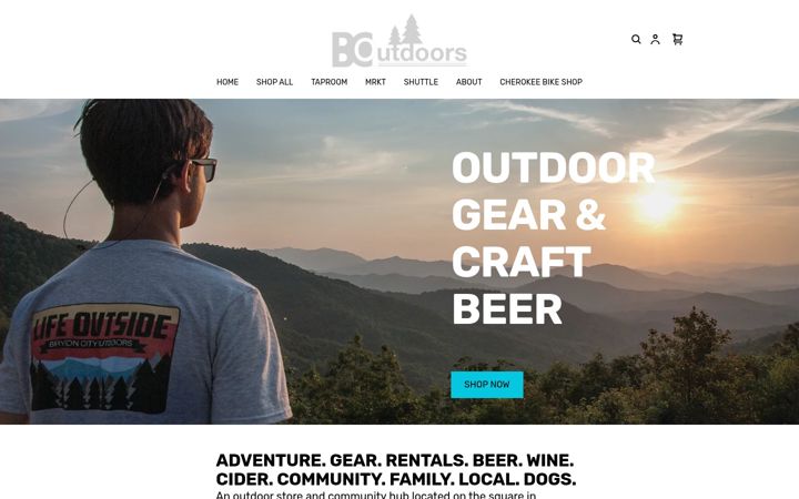 Screenshot of brysoncityoutdoors.com