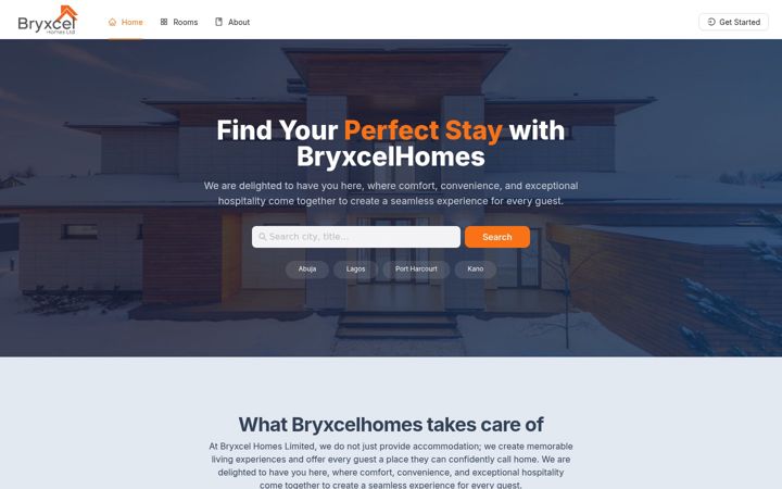 Screenshot of bryxcelhomes.com