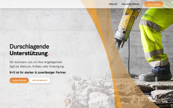 Screenshot stránky bs-abriss-erdbau.de