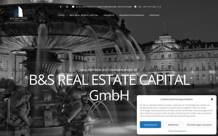 Kuvakaappaus sivustosta bs-estate-capital.de
