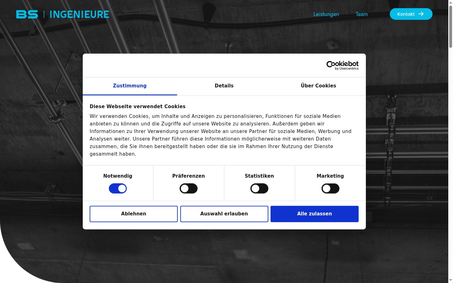 Screenshot del banner di consenso mostrato prima di qualsiasi interazione