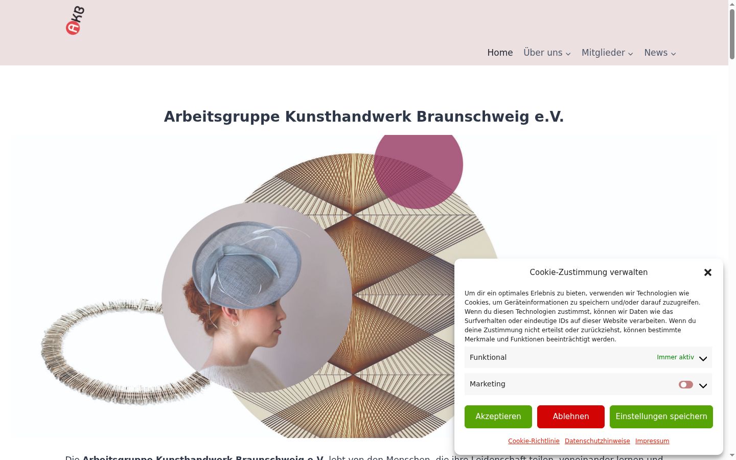 Screenshot des Einwilligungsbanners vor jeglicher Interaktion
