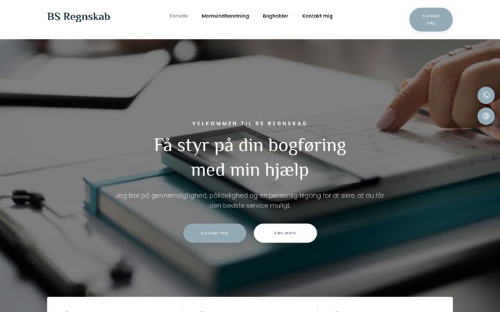 Screenshot of bs-regnskab.dk