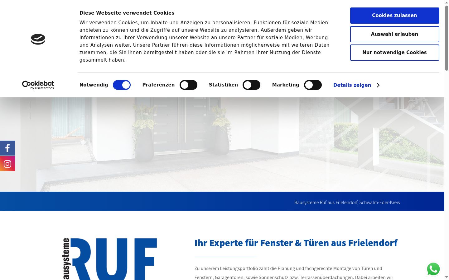 Captura de ecrã do banner de consentimento apresentado antes de qualquer interação