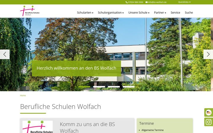 Posnetek zaslona bs-wolfach.de