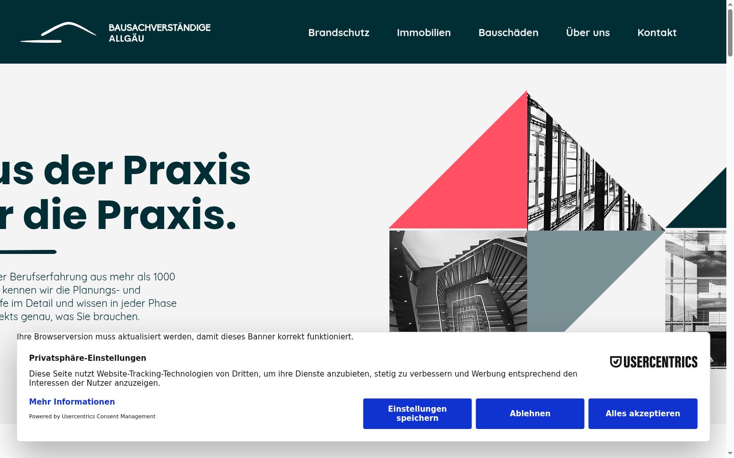 Screenshot del banner di consenso mostrato prima di qualsiasi interazione